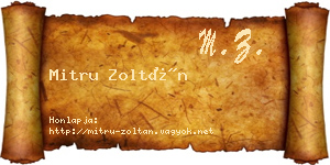 Mitru Zoltán névjegykártya